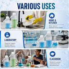 10 Pack 250ml+500ml Squeeze Wash Bottles PE Plastic Lab Wash Bottle with Down Spout Translucent Wide Mouth Lab Dispensing Bottles for Liquid Washing Tattoo Cleaning Plant Watering - Image 5