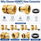 Male Garden Hose Quick Connect Solid Brass Quick Connector Garden Hose Fitting Water Hose Connectors 3/4 inch GHT (4 Female+ 4Male) - Image 3
