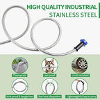 304 Stainless Steel Garden Hose, 75 ft Metal Garden Hose with 3/4" Connector Fittings and Sprayer, Heavy Duty Kink Free Flexible Outdoor Water Hose, Blue - Image 3