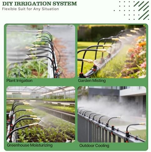A ANLEOLIFE 50FT Drip Irrigation Kit for Patio, Potted Plants, 360° Bendable Copper Nozzles, Quick-Connect 1/4" Tubing for Container Gardens, Micro Drip with Adjustable Water Flow (Timer Not Included) - Image 6