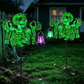 YJFWAL Halloween Skull Decor with Solar Light, 2 Pack Skull Solar Garden Lights Outdoor Waterproof for Family and Friends, Stake Lights with Solar Lanterns Yard Art Outside Patio Garden Decor by YJFWAL