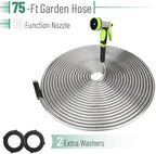 UNCO- Stainless Steel Metal Hose with 10 Functions Spray Nozzle, 75 ft, No Kink, Metal Garden Hose - Image 2