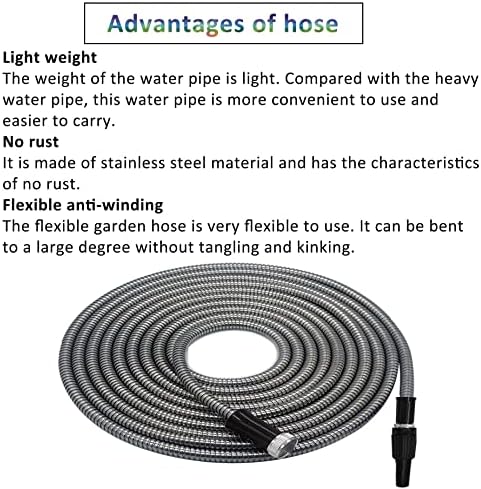 HOSTIC 100 FT 304 Stainless Steel Hose Flexible Lightweight Metal Garden Hoses Portable water pipe Suitable for Indoor and Outdoor - Image 7