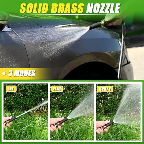 TOOLCY 25 FT Metal Water Hose Stainless Steel Garden Hose with Brass Nozzle - Heavy Duty, No Kink, All Weather, Super Flexible Garden Hoses for Outdoor, Lawn - Image 4