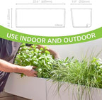 Glowpear Self Watering Planter Box - 23.6", White - UV Stable, Scalable Wall Mounts Plant Pot with Water Gauge, Indoor Outdoor for Vegetables, Flowers, Herbs, and Succulents, Gardening - Image 5