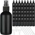 Yungyan 100 Pcs 4 oz Mini Glass Spray Bottles Empty Small Essential Oil Bottles Fine Mist with 3 Funnel 5 Dropper Cleaning Brush for Hair Travel Plants Perfumes(Black) by Yungyan