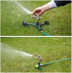 Shower Head Garden Sprinkler 360 Degree Automatic Rotating Nozzle Lawn Irrigation Adjustable Rocker Sprinkler Watering Supplies (Color : Red) - Image 3