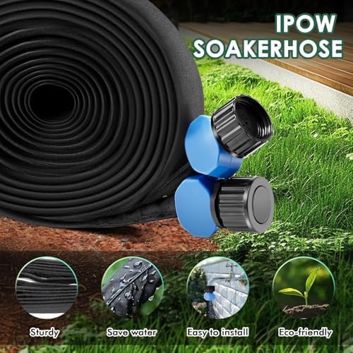 Garden Flat Soaker Hose 50ft 2 Pack for Garden Beds - Image 3
