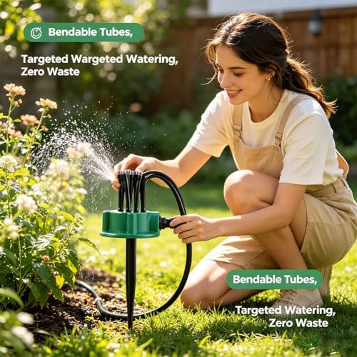 LONGLUAN 360° Coverage Precision Garden Irrigation Sprinkler, Lawn Irrigation System, Multi-Directional Automatic Water Sprinklers for Large Area Yard, Vegetable Garden, Flower Bed (4pcs) - Image 2