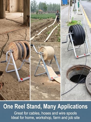 Folding Single Spool Cable Rack, Hose Reels, cable caddy, garden hose reel - Image 4