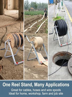 Folding Single Spool Cable Rack, Hose Reels, cable caddy, garden hose reel - Image 4