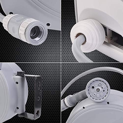 Retractable Garden Water Hose Reel Storage Gun Rewind Wall Mount 32Feet/65Feet/100Feet (32 Feet) - Image 4