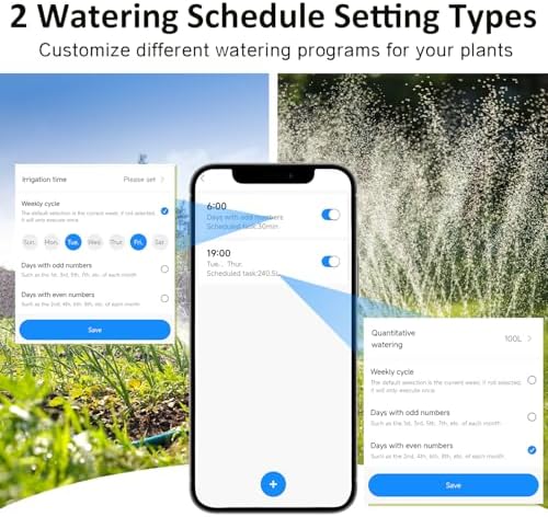 LP WiFi Water Timer, Smart Bluetooth Hose Timer with APP Control, Remote Controlled Watering System with Rain Delay, Manual & Automatic Modes for Garden, Yard, and Lawn Irrigation - Image 4