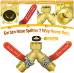 2 Pack Brass Garden Hose Splitter 2 Way, Full Flow Hose Splitter - Image 5