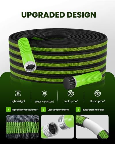 RAINPOINT 100FT Flat Soaker Hose (50FT x 2), Heavy-Duty Flexible Drip Hose - Image 3