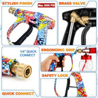 Pressure Washer Spray Gun M22-14 Max 3000 PSI with 1/4" Quick Connector Snow Foam Lance & 5 Spray Tips & Clip Nozzle Holder, Compatible for Some of Greenworks Kar-cher Ryobi Homelite Pressure Washer - Image 4