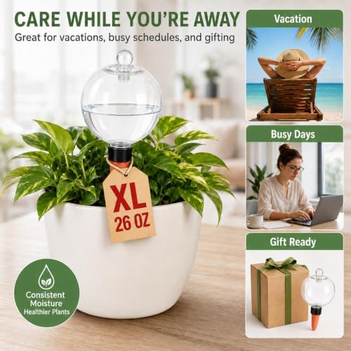 26 oz Extra Large Self Watering Globes, Top Fill, 4 Pack - Image 3