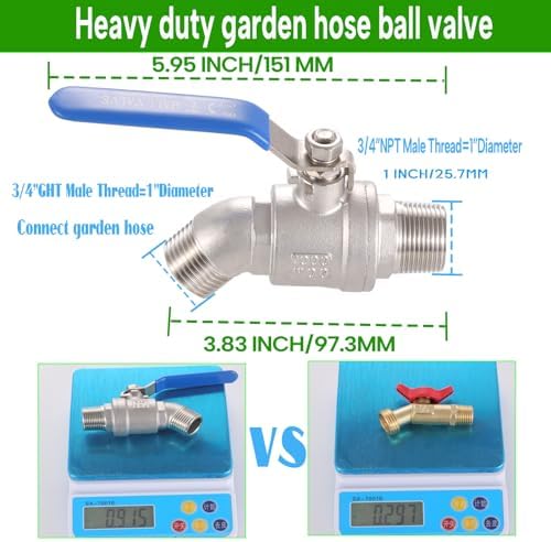 Ceaeso 3-Size IBC Tote Adapter, 275-330 Gallon IBC Tote Adapter 2.44" Fine, 2" Fine and 2" Coarse Thread + 304 Stainless Steel 3/4" Garden Hose Faucet for Garden Hose Connectors (Pack of 2) - Image 5