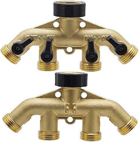Twinkle Star Hose Splitter 4 Way | 90 Degree Garden Hose Elbow with Shut Off Valve, 2 Pack - Image 7