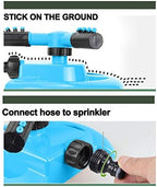 Lawn Sprinkler, Garden Sprinkler Premium Kit Outdoor Sprinklers Kids Play Automatic 360 Degree Rotating Adjustable Irrigation System, Speed & Range Control - Image 5
