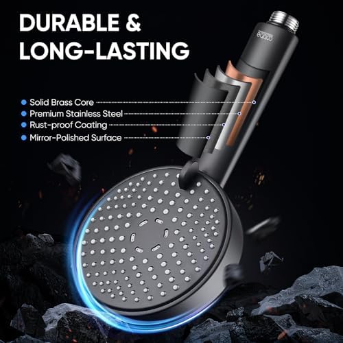 Cobbe® All Metal Handheld Shower Head, 3 Spray Settings, 2.5GPM - Image 3