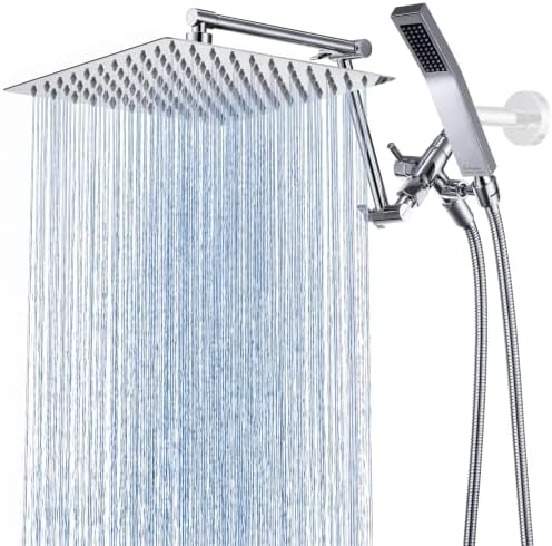 G-Promise All Metal 10 Inches Rainfall Shower Head with Handheld Combo by G-Promise