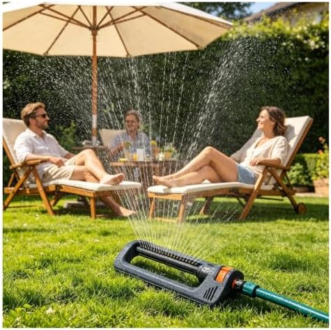 19 Holes Oscillating Lawn Sprinkler with Weighted Base, 4 Spray Modes for Garden - Image 4