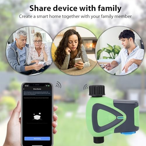 WiFi Water Timer, App Remote Control Hose Timer, Bluetooth 5.0 Automatic Smart Sprinkler Controller 45M Range for Outdoor Garden Yard Lawns - Image 6