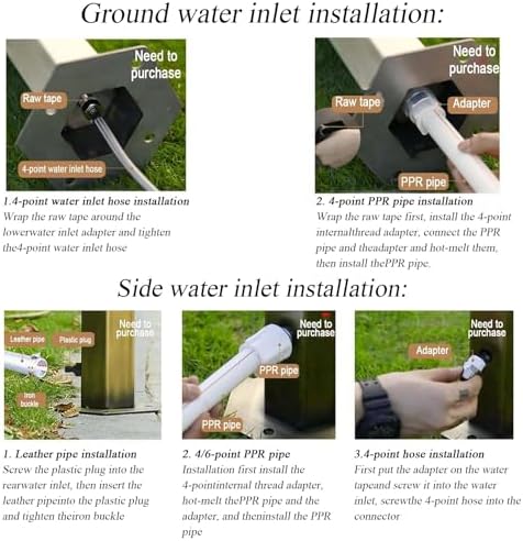 304 Stainless Steel Garden Water Column, Freestanding Hose Stand with Full Copper Faucet, Outdoor Water Feature for Gardening and Landscape - Image 7