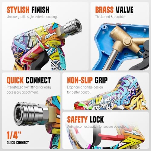 Short Pressure Washer Gun with Swivel, Power Washer Gun - Image 4
