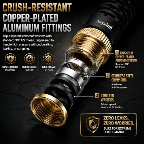 304 Stainless Steel Garden Hose 100 ft with 10-Function Spray Nozzle - Heavy Duty Metal Water Hose, Flexible & Kink Free Outdoor Hose, Dog Bite Proof Yard Hose for Outside, RV, Car Washing - Image 4