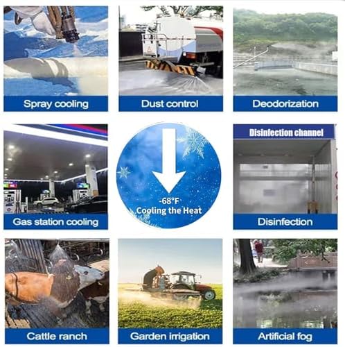 Misting Cooling System, Outdoor Mister System for Outside Patio, Mist Irrigation System Kit, Misting Line with Brass Mist Nozzles, for Patio Garden Greenhouse (Size : 27M(88.5ft)-44 nozzles) - Image 7
