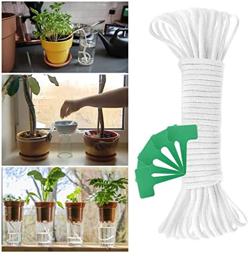 Self Watering Wick Cord, Capillary Wick Cord Vacation Plant Sitter DIY Hydroponic Wicking Self-Watering(60ft/18m) - Image 6