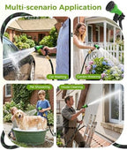 100ft Garden Hose，Non-Expandable Water Hose with 8 Function Spray Nozzle, Burst-Resistant，Kink-Free，Lightweight，Durable & Flexible 3/4" Garden Hose for Gardening, Yard，Lawn, Car Washing - Image 6