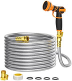 Giraffe Tools Garden Hose 75ft x 5/8", 304 Stainless Steel Metal Water Hose by GiraffeTools