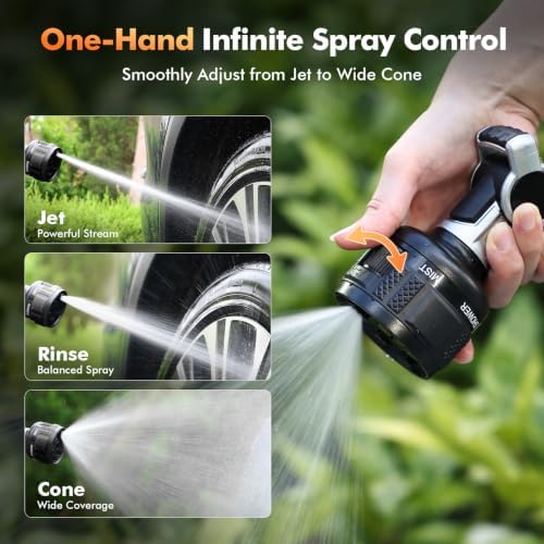 RESTMO Water Hose Nozzle Heavy Duty, Adjustable Garden Sprayer for Outdoor - Image 6