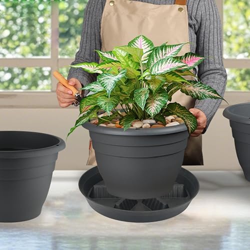 2 Pack Plant Saucer 17 inch 2 Pack, Raised Middle Plant Trays for Pots, Large Plastic Plant Saucers for Indoors, Water Tray for Plants,Drip Trays Plant Stand Water Catcher Tray, Pot Saucers for Plants - Image 6