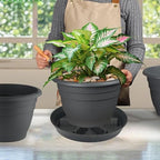 2 Pack Plant Saucer 17 inch 2 Pack, Raised Middle Plant Trays for Pots, Large Plastic Plant Saucers for Indoors, Water Tray for Plants,Drip Trays Plant Stand Water Catcher Tray, Pot Saucers for Plants - Image 6
