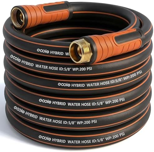 Garden Hose 35 ft x 5/8", Heavy Duty Water Hose, Flexible and Durable, Kink Resistant Lightweight Hybrid Hose, Leakproof Yard Hose with Male to Female Fittings by EOOIOGARDEN