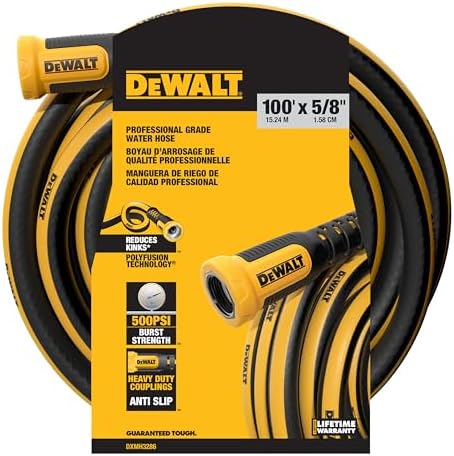 DEWALT Professional Grade Heavy Duty Garden Hose 100 Feet x 5/8 Inch by Unknown