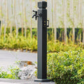 Freestanding Garden Water Column Outdoor Water Column Floor Mounted Faucet Outdoor Water Pipe,Aluminum Vertical Garden Water Column with Double Faucet - Square Decorative Hose Holder and Fro by Unknown