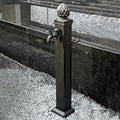 Stainless Steel Outdoor Garden Water Column - Vertical Double Outlet Faucet with Spray Gun, Decorative Fountain for Backyard Irrigation (Black, 100cm/39.4in) by Unknown
