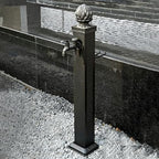 Stainless Steel Outdoor Garden Water Column, 31.5in Vertical Decorative Fountain with Double Outlet Faucet & Spray Gun for Backyard Irrigation (Black) by Unknown