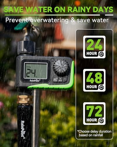 RAINPOINT Sprinkler Timer, Water Timer for Garden Hose, Garden Hose Timers for Watering, Irrigation with Manual Watering/Rain Delay for Outdoor Lawn & Yard - Image 4