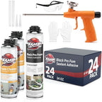 Kraken Bond Black Spray Waterfall Foam Sealant - (24x24oz) Expanding Polyurethane Pond Foam Sealer Black, UV Resistant Insulating Spray for Landscape & Exterior, Gun Use, Gun Included, 24 Pack by KRAKENBOND