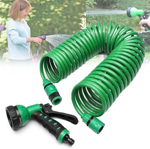 Expandable Garden Hose, Flexible Expanding Water Hose Leakproof No Kink Lightweight Spray Hoses, Collapsible Outdoor Watering Hose with Multiple Function Nozzle for Yard Lawn(98.4FT) by Unknown