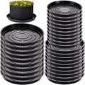30 Packs 10/12/14 Inches Large Plant Saucers for Indoor Outdoor Use Heavy Duty Plastic Plant Plate Dish for Planter Bulk Round Flower Pot Drip Trays to Catch Water 4 to 20 Inch, Black by Planterhoma