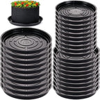 30 Packs 10/12/14 Inches Large Plant Saucers for Indoor Outdoor Use Heavy Duty Plastic Plant Plate Dish for Planter Bulk Round Flower Pot Drip Trays to Catch Water 4 to 20 Inch, Black by Planterhoma