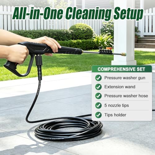 Pressure Washer Gun and Hose, 25 FT Hose with Extension Wand - Image 2