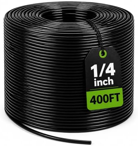 Bonviee 400FT 1/4” Drip Irrigation Tubing, 0.17” ID x 0.25” OD, Black by BonvieeDirect